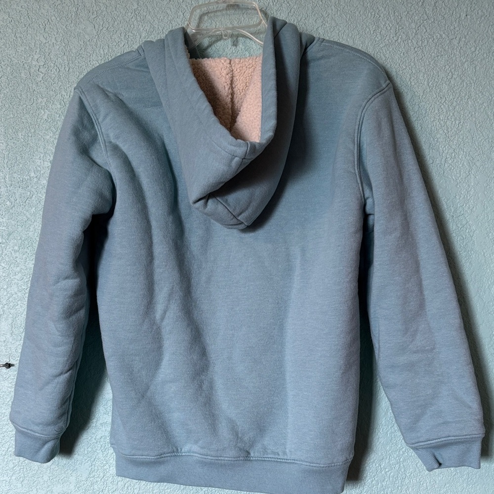 Quiksilver Light Blue Youth Hooded Sweatshirt Size L 14/16 Good - Picture 3 of 3